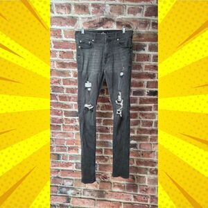 Men's HOLLISTER Distressed Stacked Skinny Jeans 33 x 32